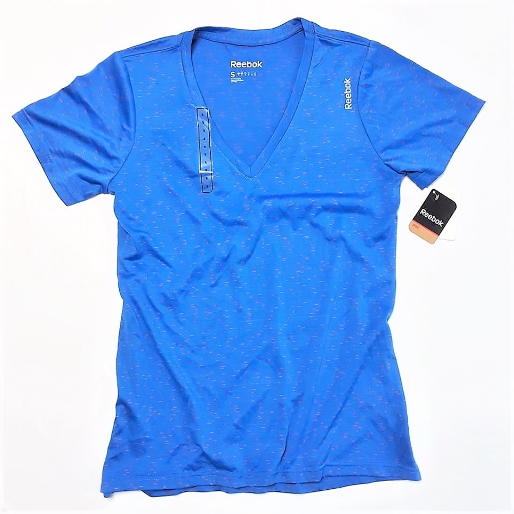 Reebok Sport Women's/Ladies Speedwick Activewear V-Neck T-Shirt Blue Size Small